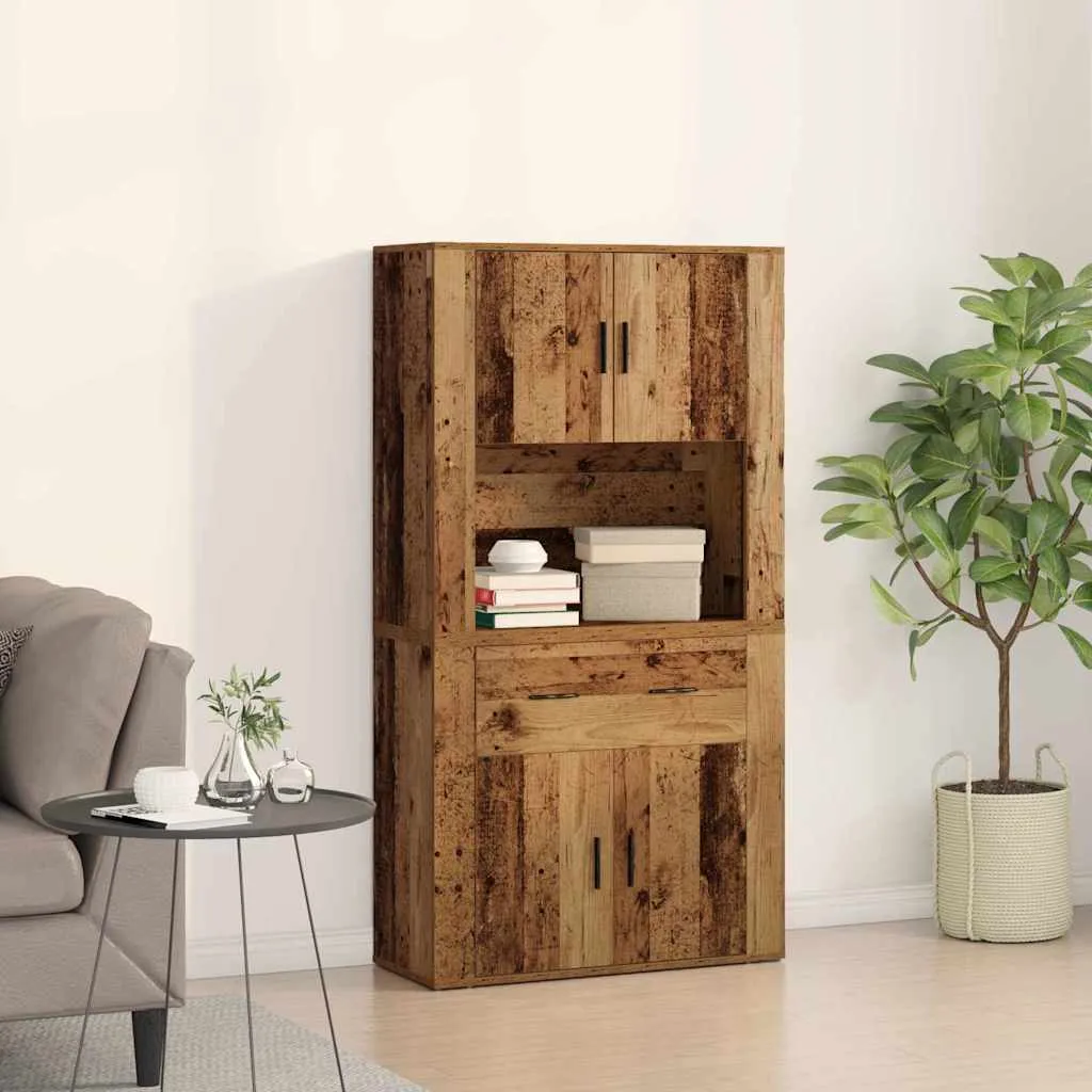 vidaXL Highboard Staro drvo 80 x 33 x 150 cm Konstruirano drvo - Venlo