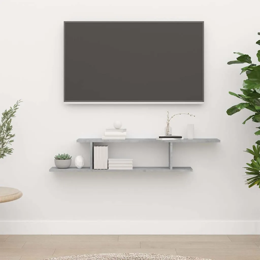 vidaXL Zidna TV polica boja betona 125 x 18 x 23 cm konstruirano drvo - Venlo