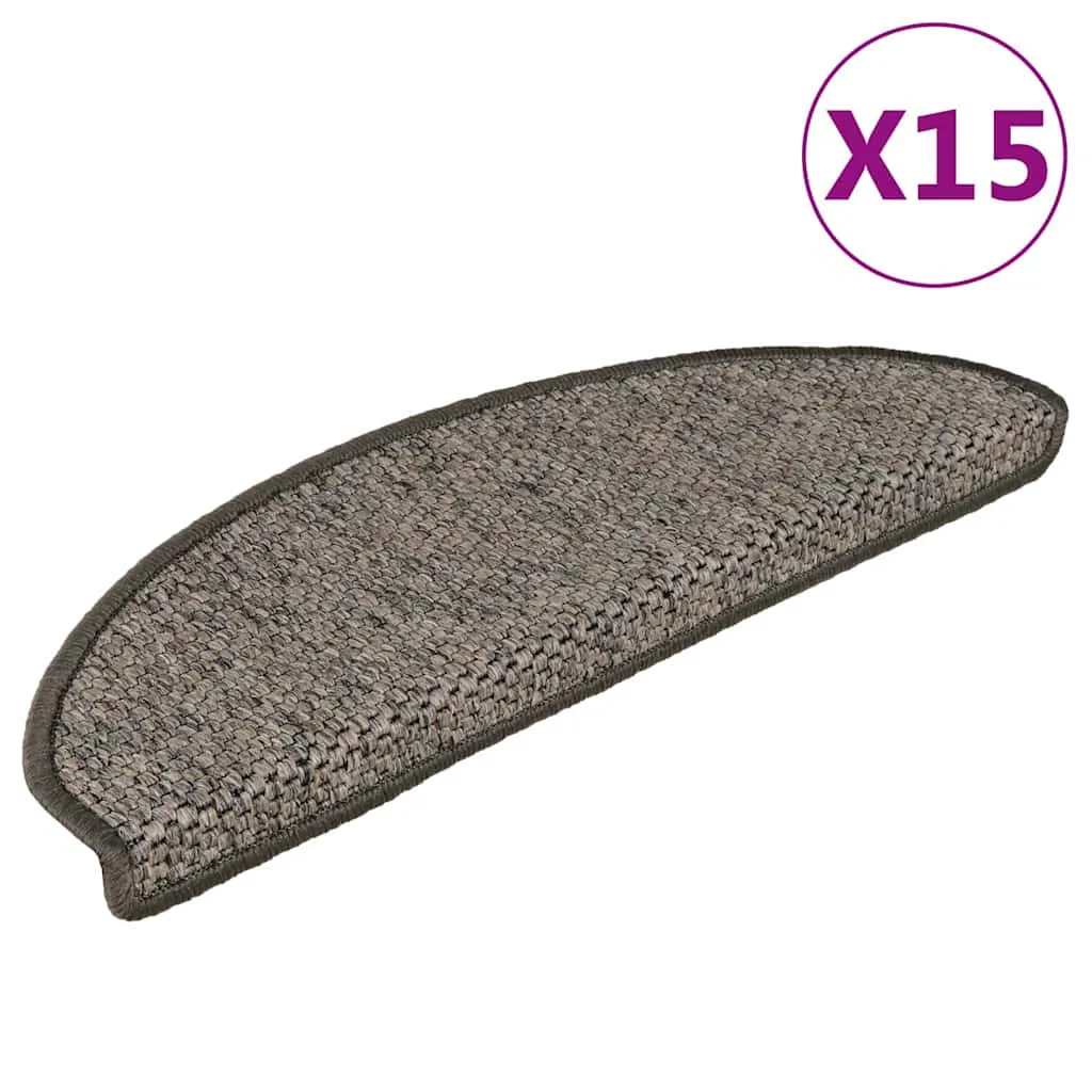 vidaXL Samoljepljivi otirači za stepenice 15 kom 65x21x4 cm sivi/bež - Venlo
