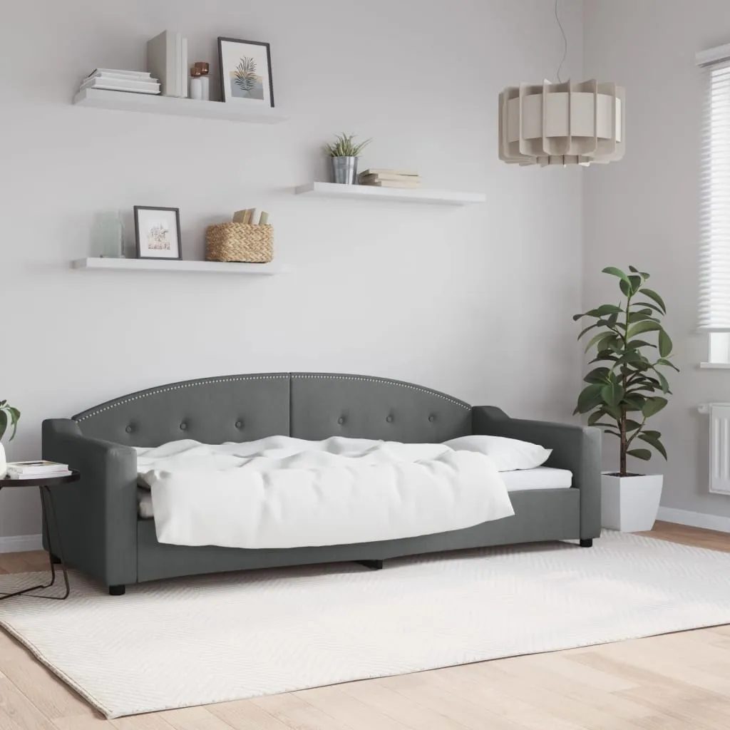 vidaXL Dnevni krevet tamnosivi 80 x 200 cm od tkanine - Venlo