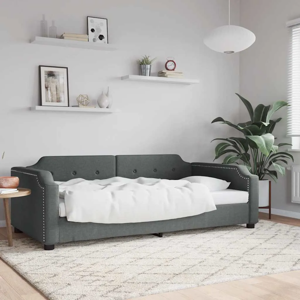 vidaXL Dnevni krevet tamnosivi 80 x 200 cm od tkanine - Venlo