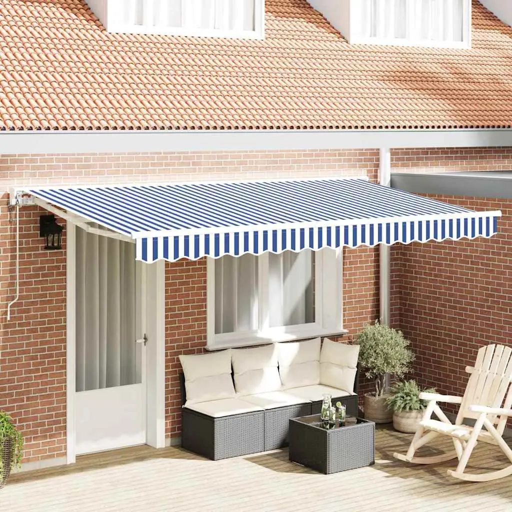 vidaXL Okvir tende Plava i bijela 350 x 200 cm Poliester s PU premazom - Venlo