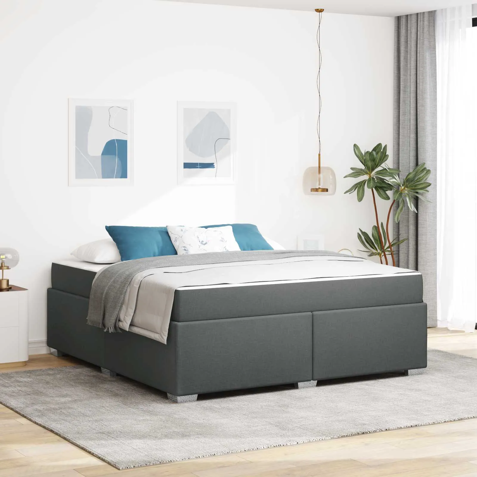vidaXL Krevetna konstrukcija Tamno siva 180 x 200 cm tkanina - Venlo
