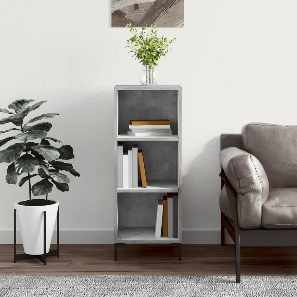 vidaXL Komoda siva boja betona 34,5x32,5x90 cm od konstruiranog drva - Venlo
