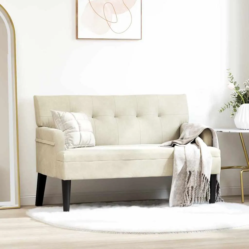 vidaXL Chesterfield klupa Krema 112 x 65,5 x 75 cm Baršun - Venlo