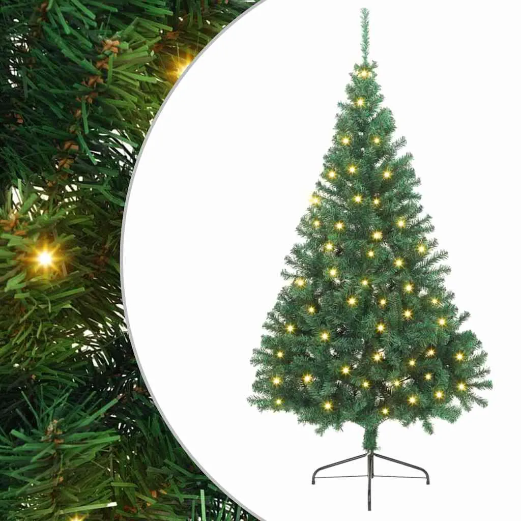 vidaxl umjetno predsvijetljeno božićno drvce zelena 240 cm pvc - slika 1