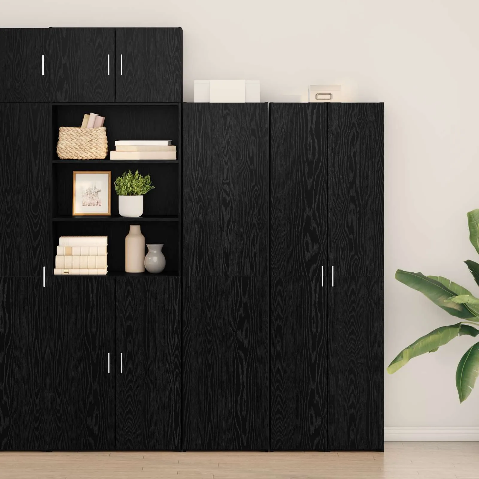 vidaXL Highboard Crni hrast 45 x 42,5 x 185 cm - Venlo