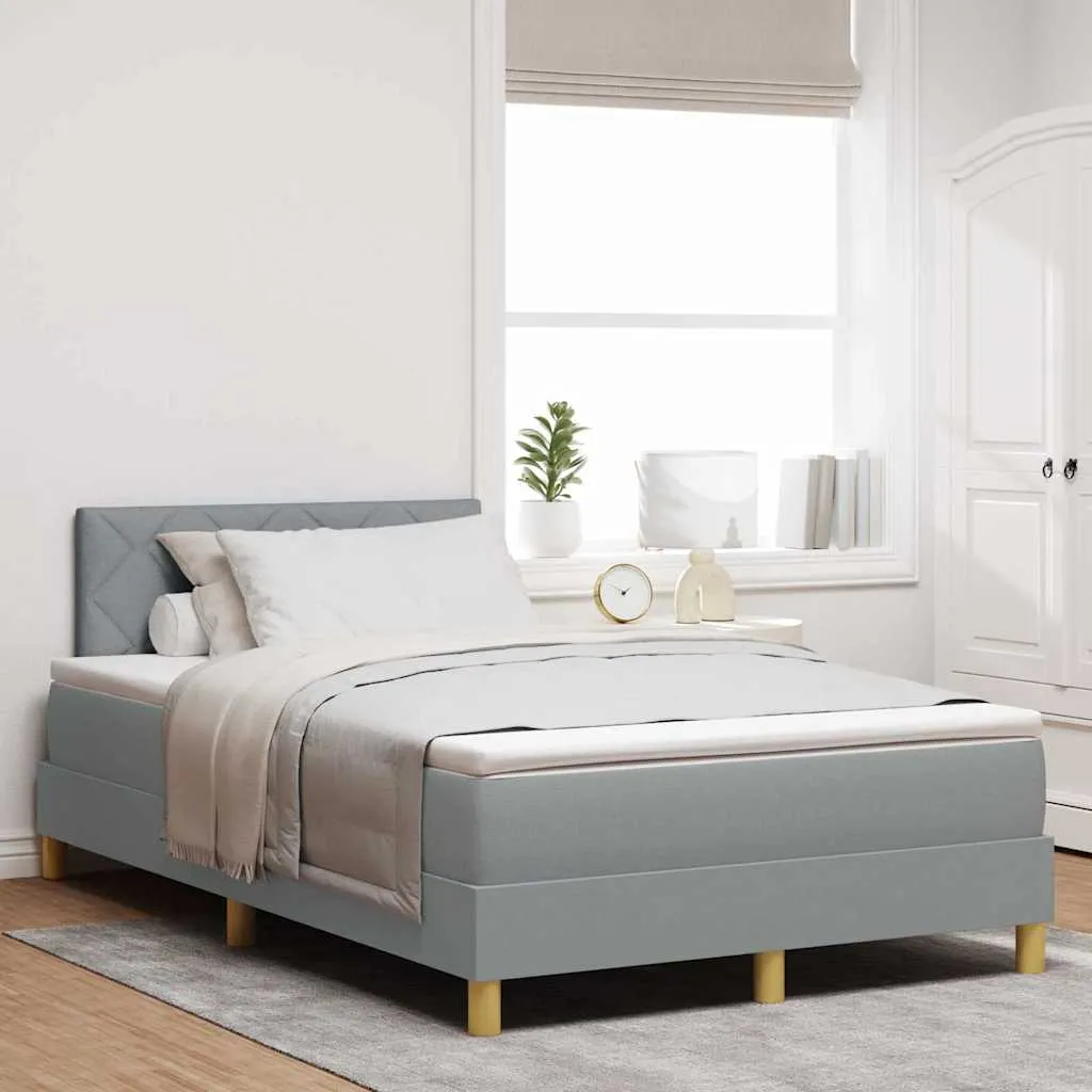 vidaXL Krevet s opruga kutije Svijetlo siva 120 x 190 cm tkanina - Venlo