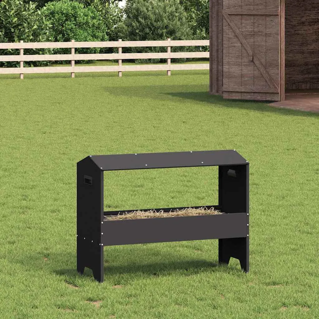 vidaxl hranilica za stoku crna 79 x 35 x 62 cm 15 kg - slika 1