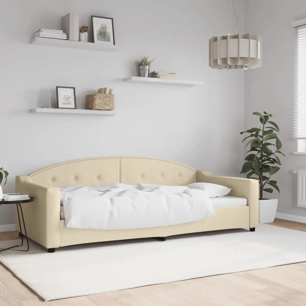 vidaXL Dnevni krevet krem 90 x 200 cm od tkanine - Venlo