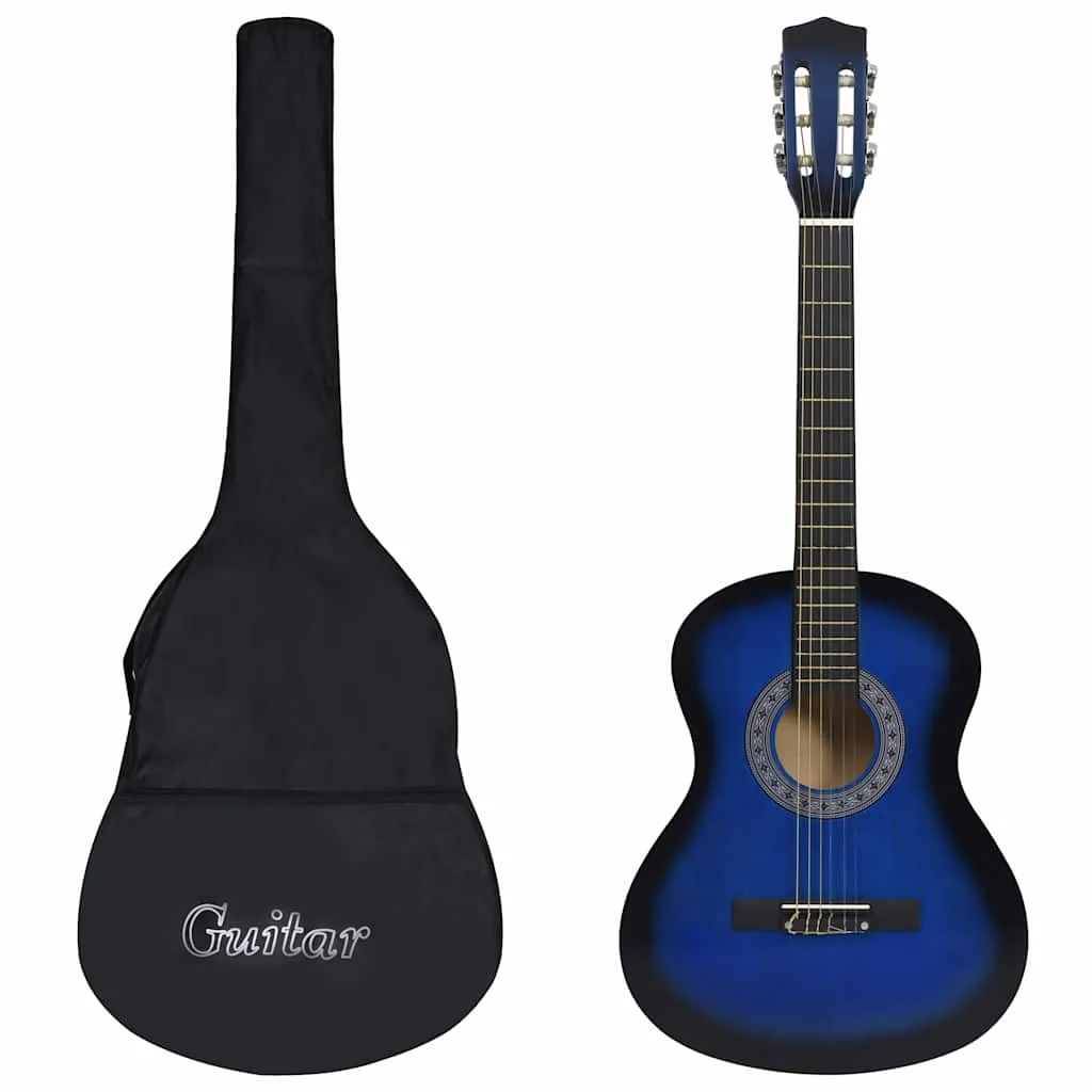 vidaxl klasična gitara za početnike s torbom plava 3/4 36 " - slika 1