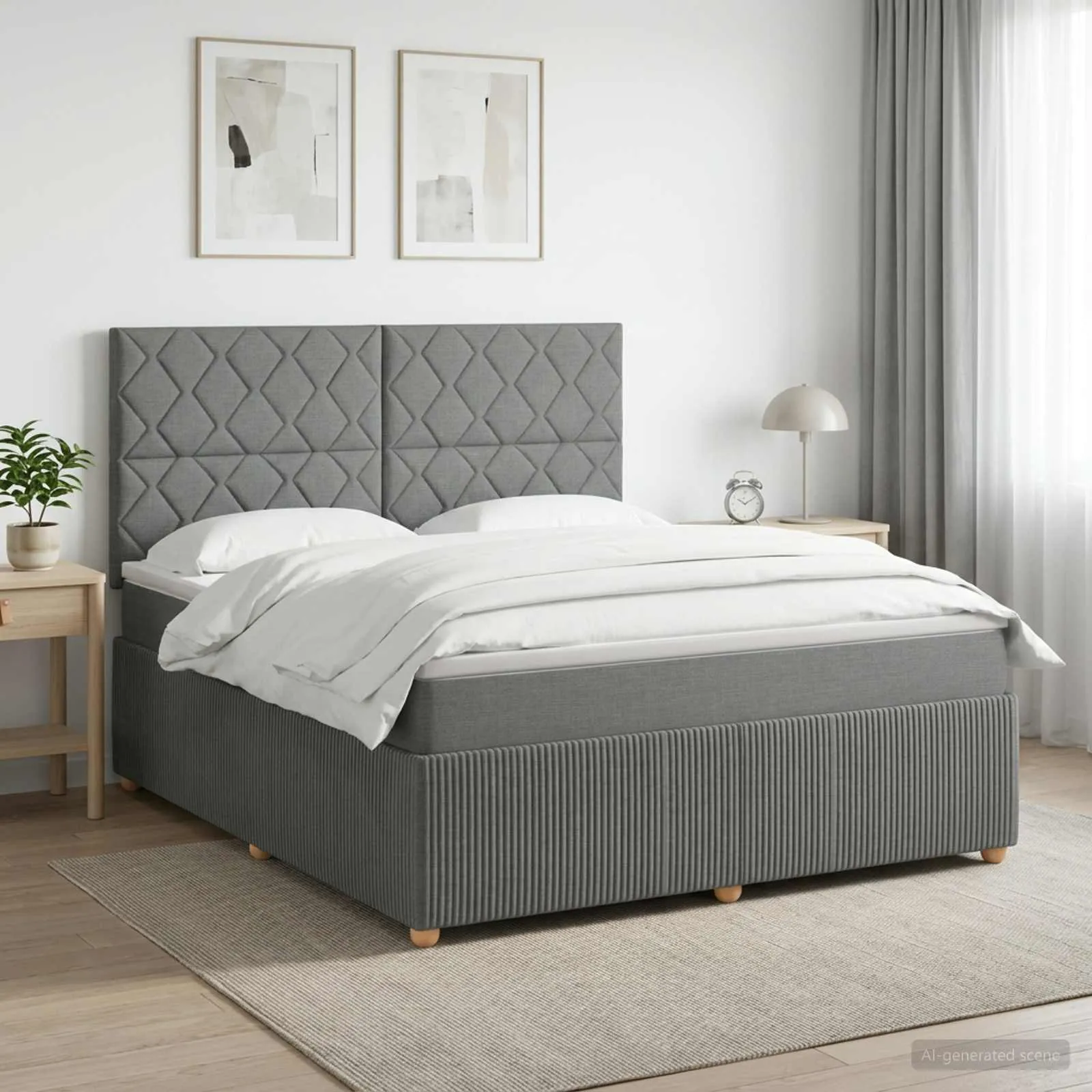 vidaXL Boxspring krevet s madracem Tamnosiva 180 x 200 cm Tkanina - Venlo
