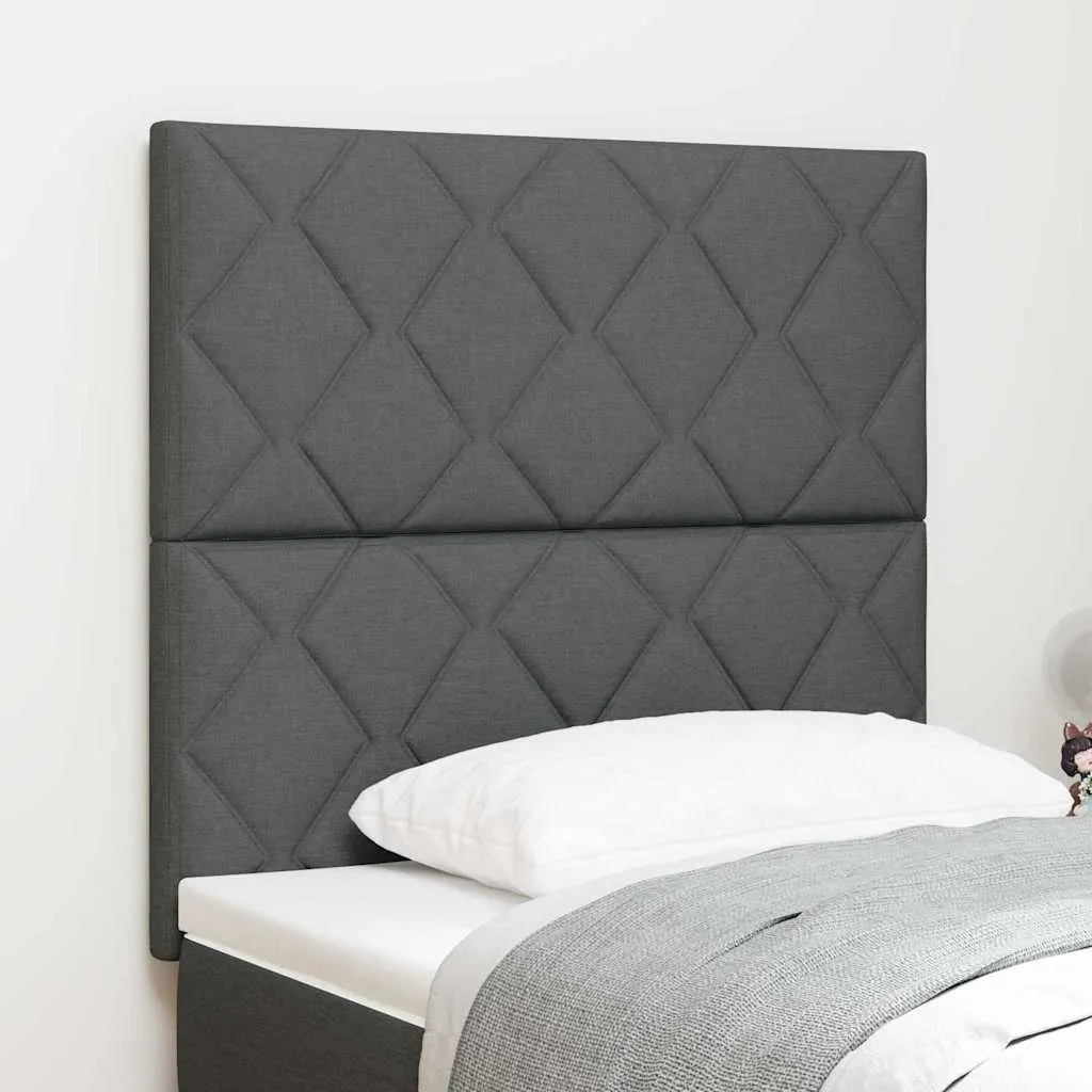 vidaXL LED glava kreveta Sivi 100 cm tkanina - Venlo