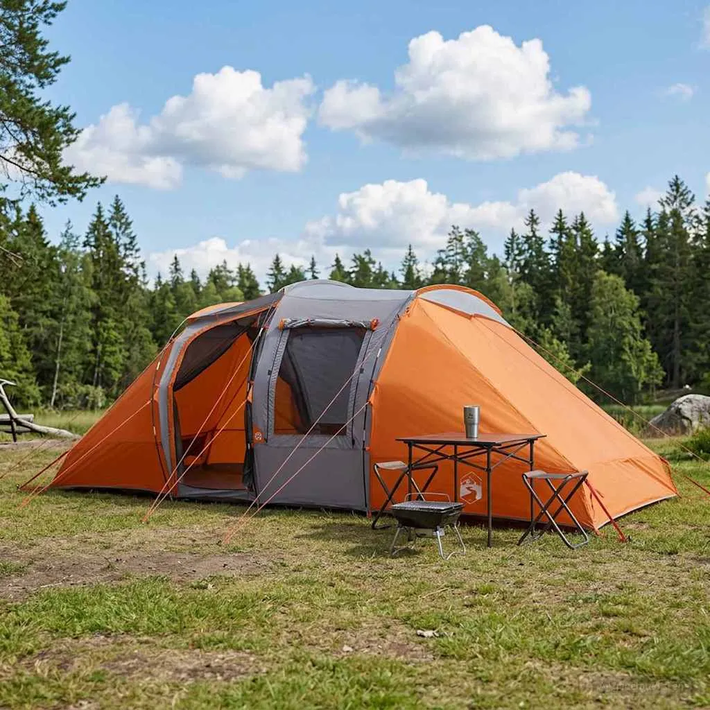 vidaxl instant šator 524 x 232 x 192 cm siva i narančasta - slika 1