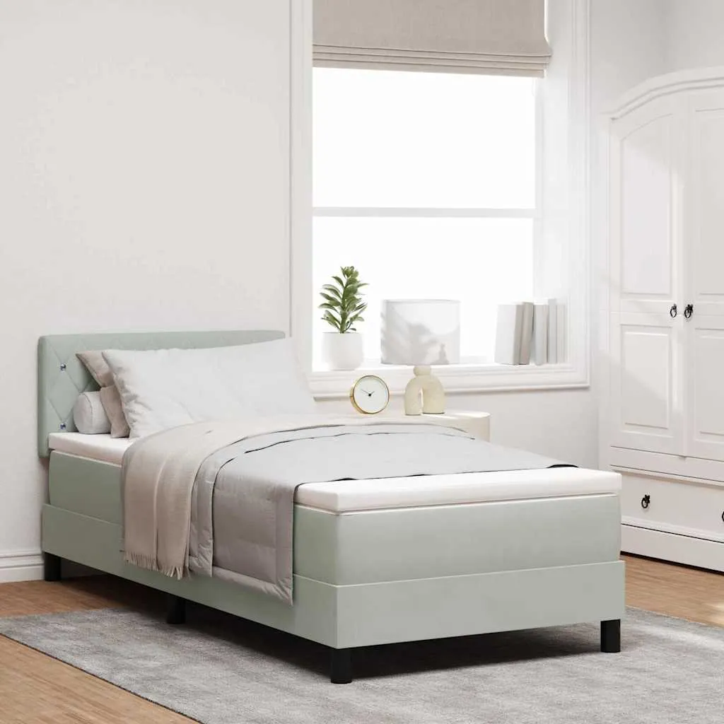 vidaXL Krevet s opruga kutije Svijetlo siva 100 x 200 cm Baršun - Venlo