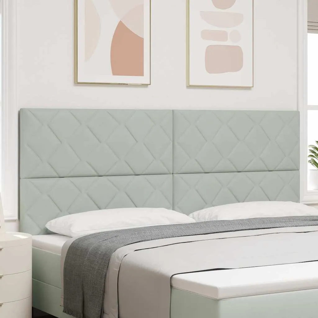 vidaXL LED glava kreveta Svijetlo siva 200 cm Baršun - Venlo