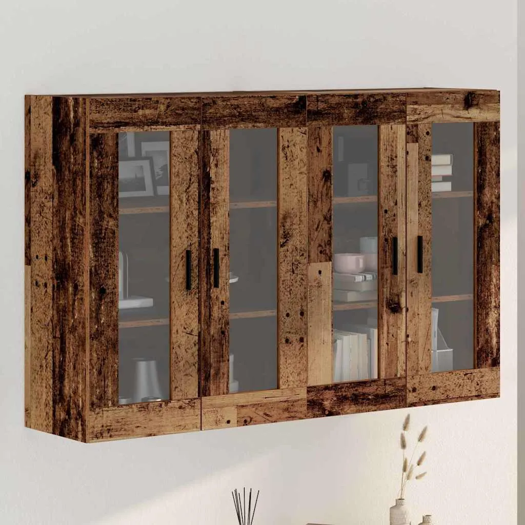 vidaXL Ormarčići montirani na zid 2 kom. Staro drvo 69,5 x 34 x 90 cm - Venlo