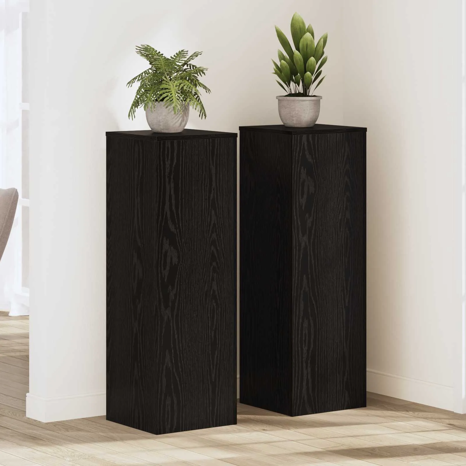 vidaXL Stalak za biljke 2 kom. Crni hrast 33 x 33 x 100 cm - Venlo