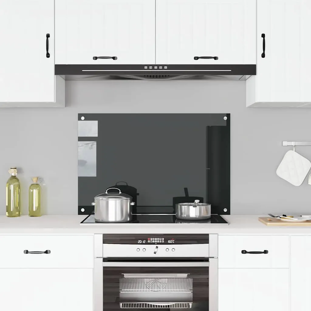 vidaXL Kuhinjska zaštita od prskanja crna 90 x 60 cm kaljeno staklo - Venlo