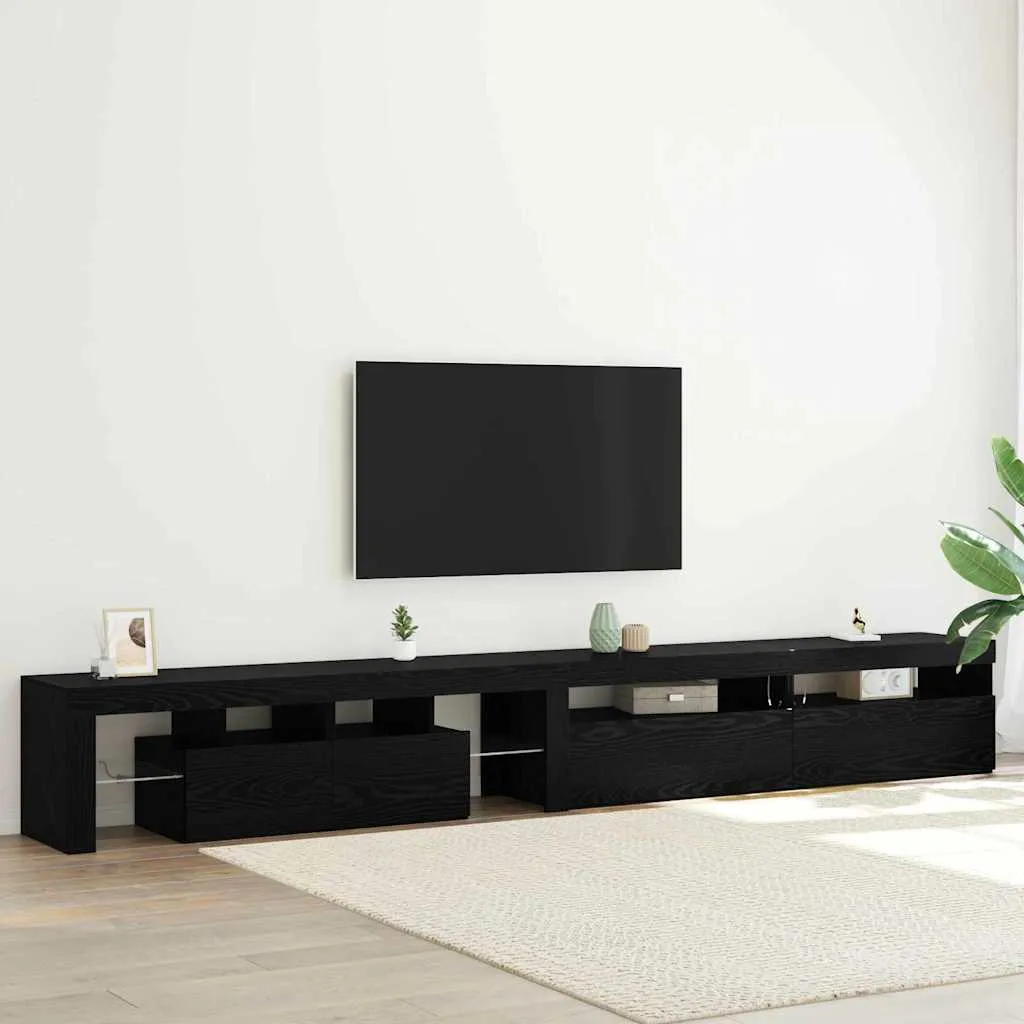 vidaXL TV ormar 3 kom. Crni hrast Konstruirano drvo - Venlo