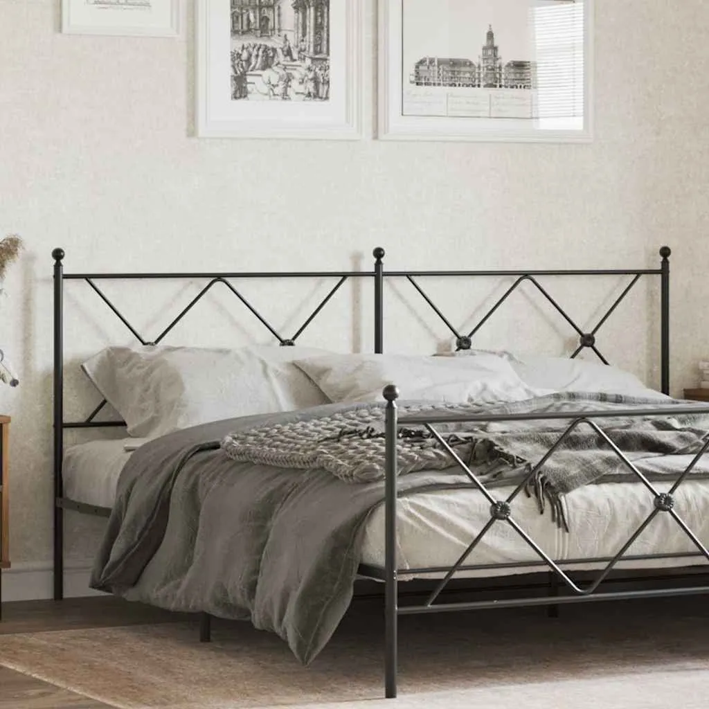 vidaxl metalno zamjensko uzglavlje crno 180 cm - slika 1