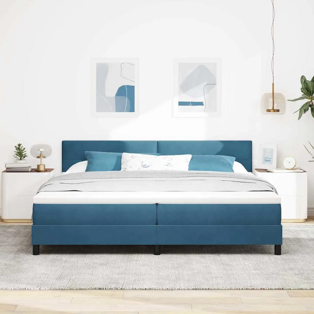 vidaXL Krevet s opruga kutije Tamno plava 200 x 200 cm Baršun - Venlo