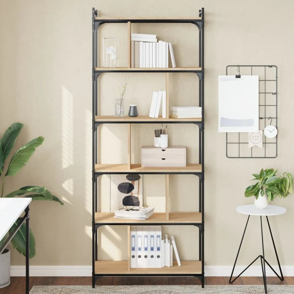 vidaXL Regal za knjige sa 6 razina boja hrasta 76 x 32 x 192 cm drveni - Venlo