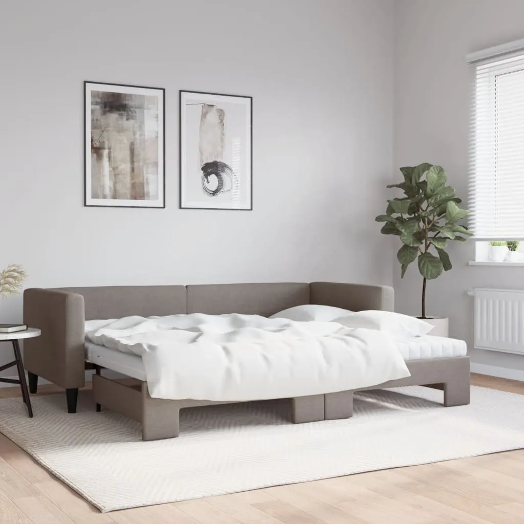 vidaXL Dnevni krevet na razvlačenje smeđesivi 80 x 200 cm od tkanine - Venlo