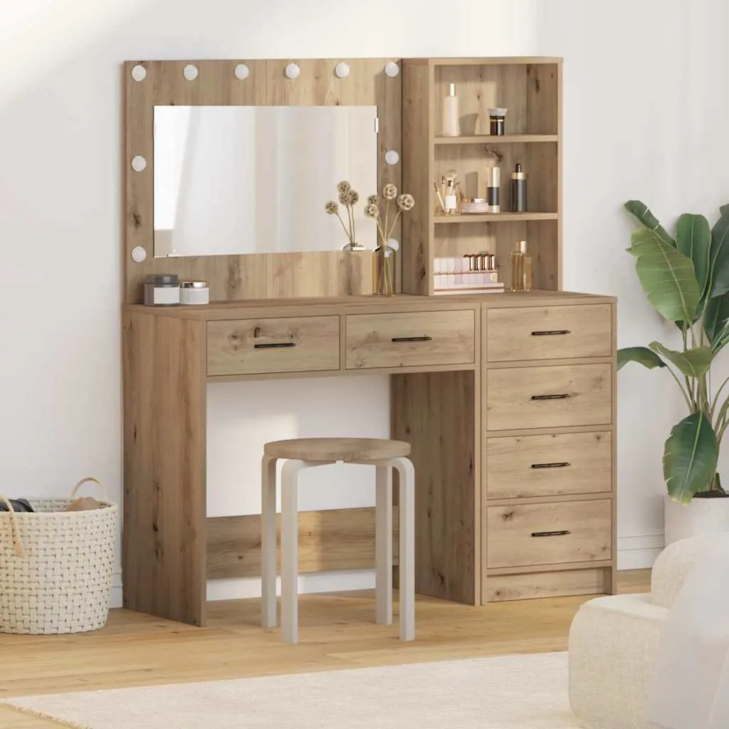 vidaXL Toaletni stol 2 kom. Smeđa 78.5 x 41 x 135 cm Konstruirano drvo - Venlo