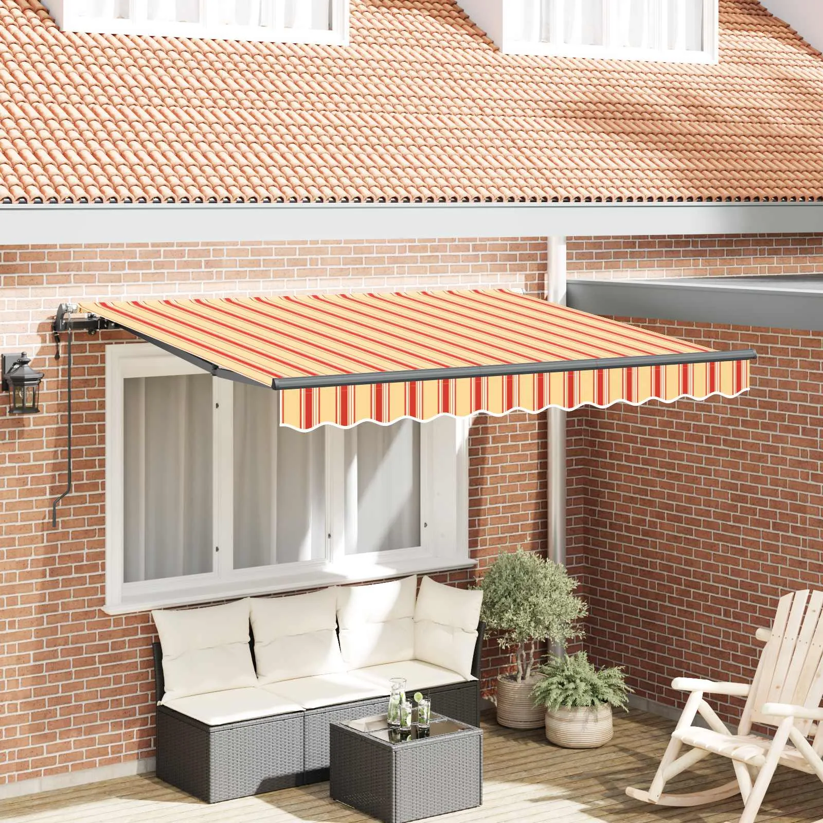 vidaXL Povlačivi tende Žuta 350 x 200 cm tkanina - Venlo