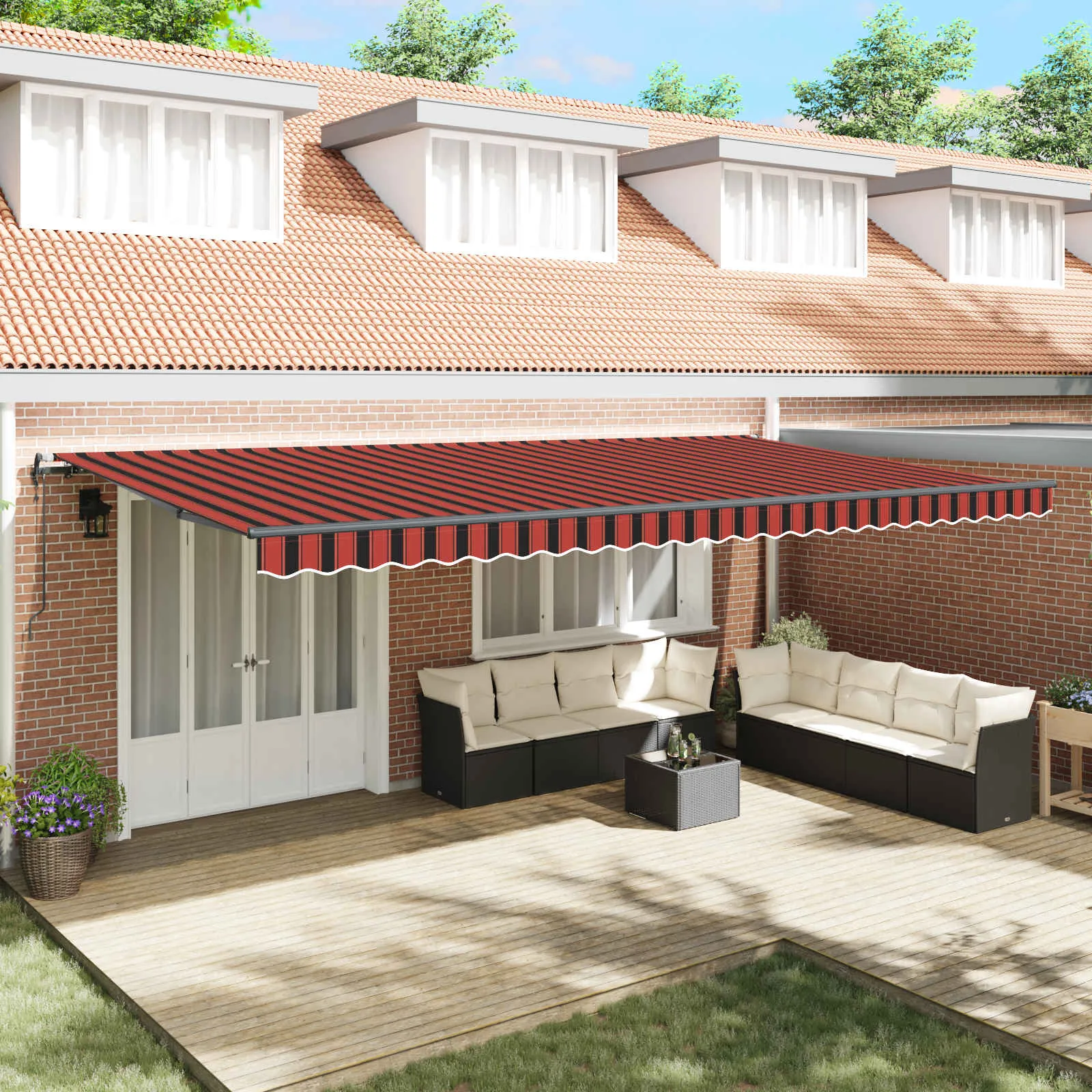 vidaXL Povlačivi tende narančasta i smeđa 600 × 300 cm - Venlo