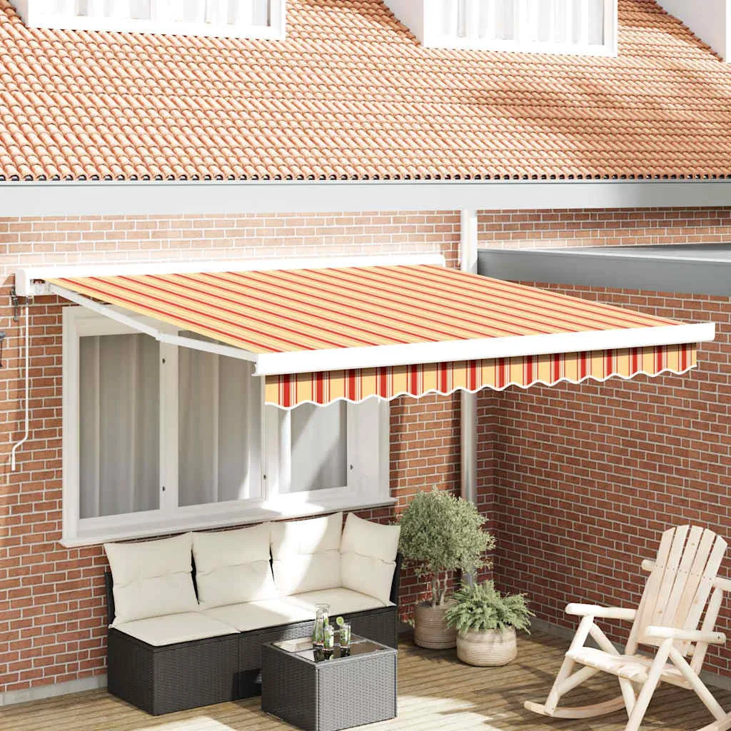 vidaXL Povlačivi tende Žuta i narančasta 300 x 250 cm Tkanina i Metal - Venlo