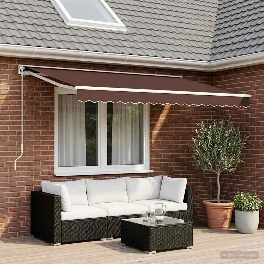 vidaXL Zamjenska tkanina za tendu smeđa 400x350 cm poliester - Venlo