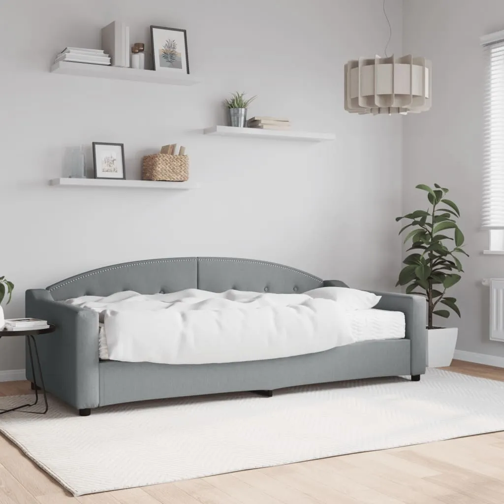 vidaXL Dnevni krevet s madracem svjetlosivi 90 x 200 cm od tkanine - Venlo