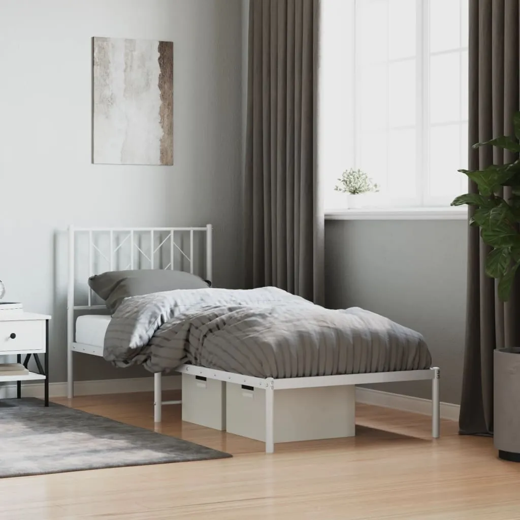 vidaXL Metalni okvir za krevet s uzglavljem bijeli 80x200 cm - Venlo