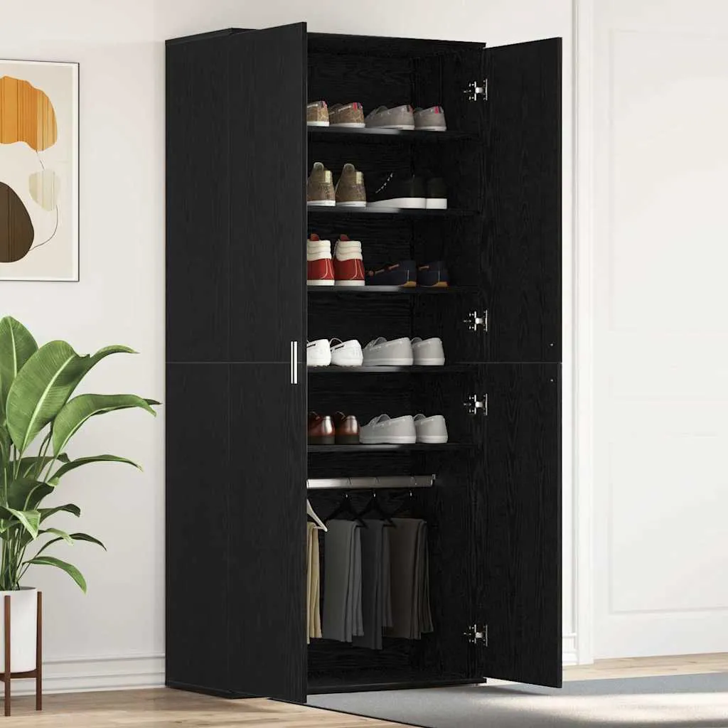 vidaXL Ormar za cipele 80 x 39 x 178 cm Konstruirano drvo Crni hrast - Venlo