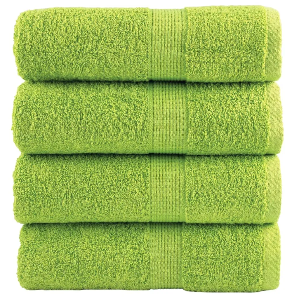 vidaxl premium ručnici za pranje solund 4 kom. jabukasto zelene 30x30 cm 600 g/m² - slika 1