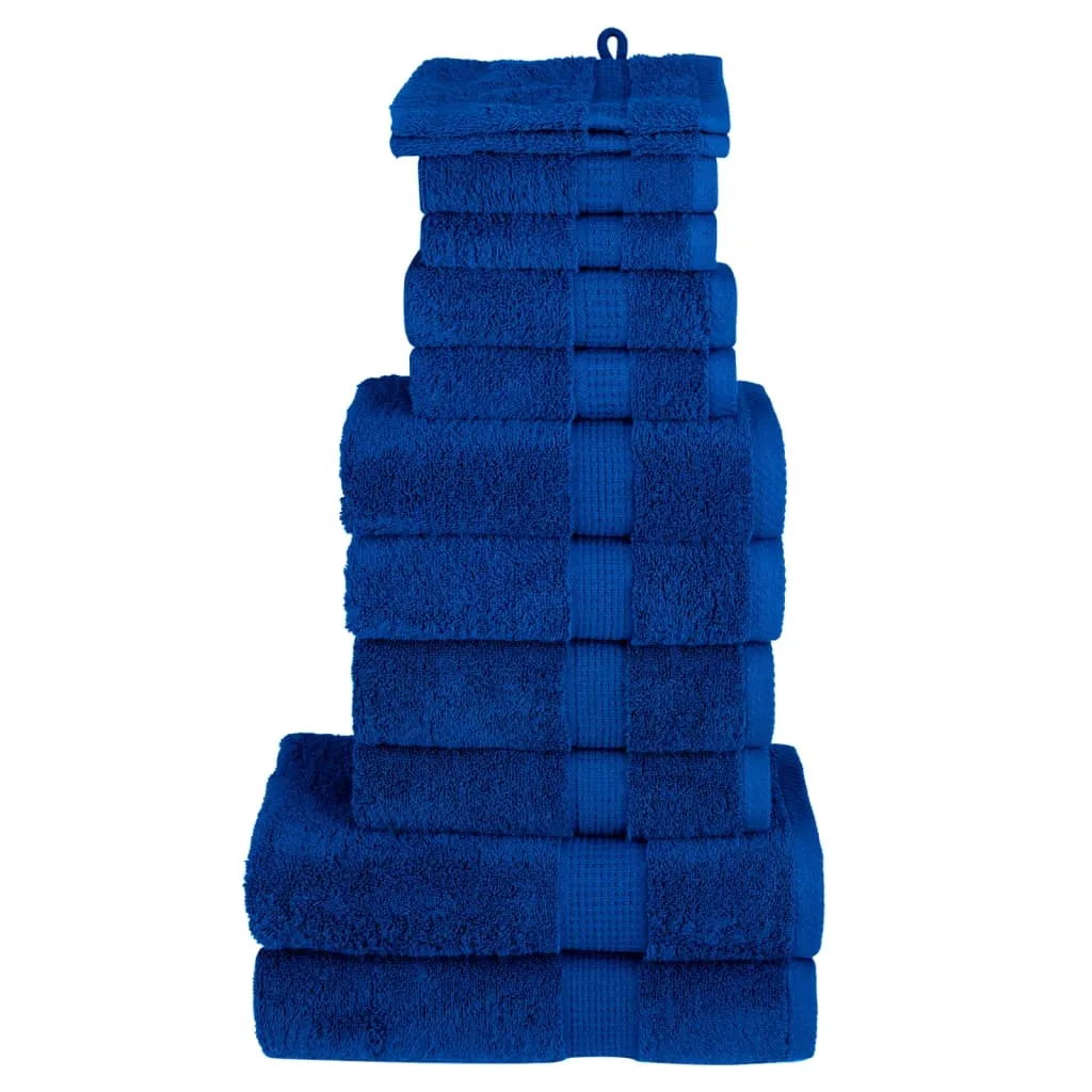 vidaxl 12-dijelni vrhunski set ručnika solund plavi 600 gsm - slika 1