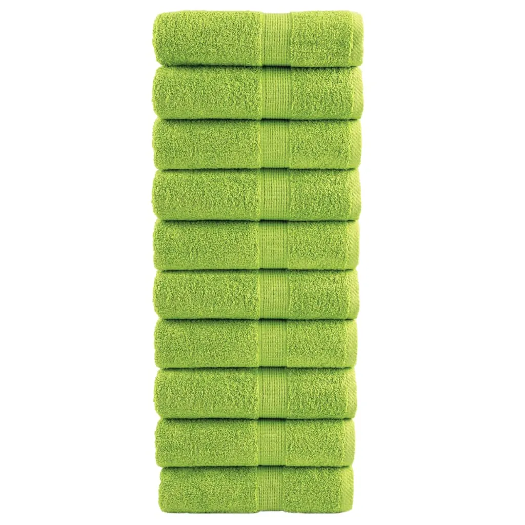 vidaxl premium ručnici za pranje solund 10 kom. boje jabuke 30x30 cm 600 g/m² - slika 1