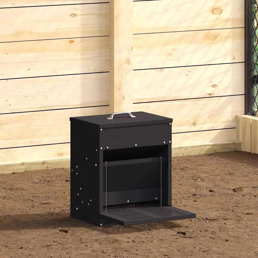 vidaxl feeder s nogom za piliće crna 33 x 42 x 40 cm 10 kg - slika 1