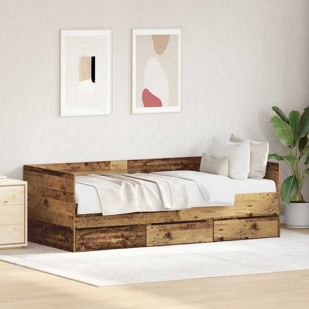 vidaXL Krevet na dan Staro drvo 90 x 200 cm Konstruirano drvo - Venlo