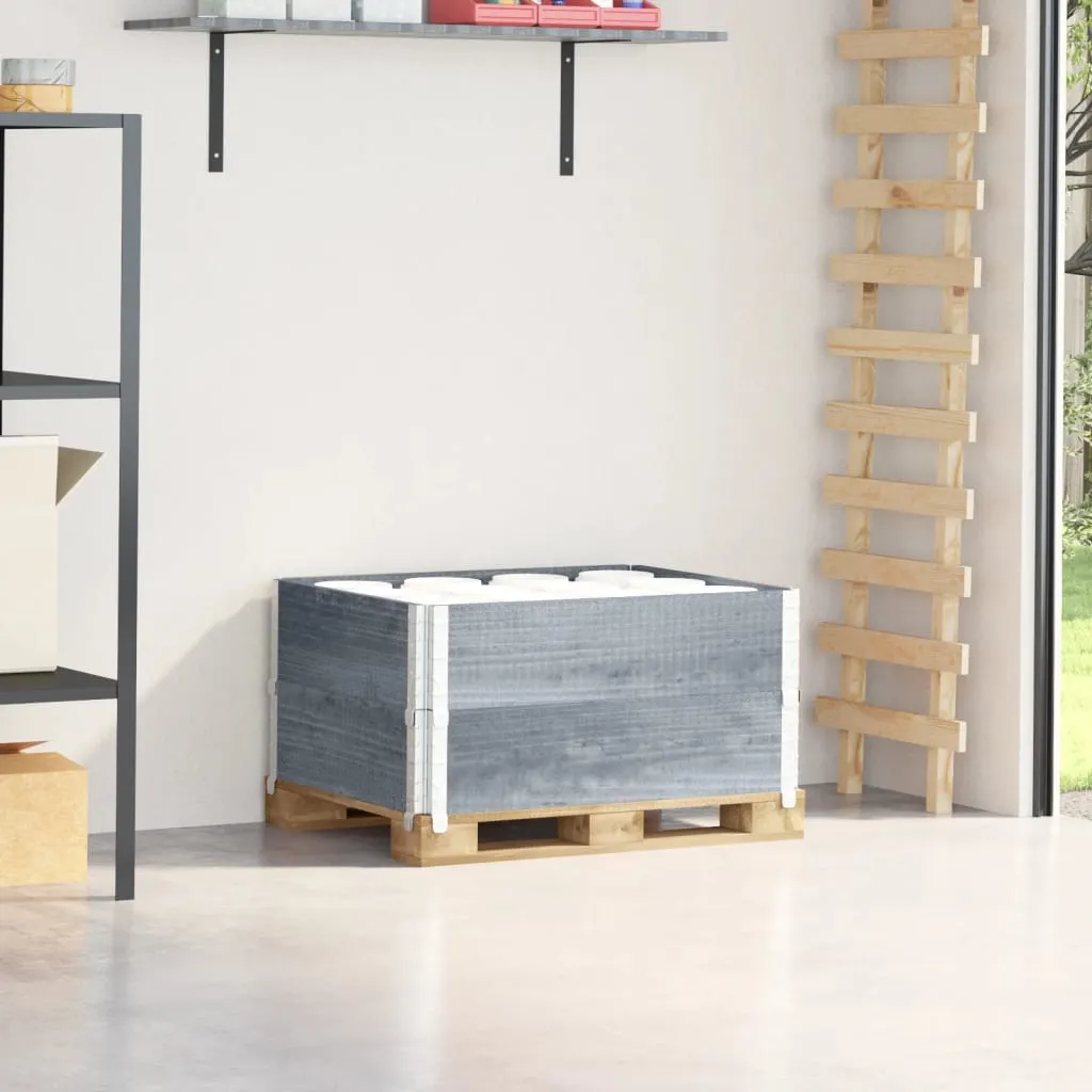 vidaxl okviri za palete 2 kom sivi 80x60 cm od masivne borovine - slika 1