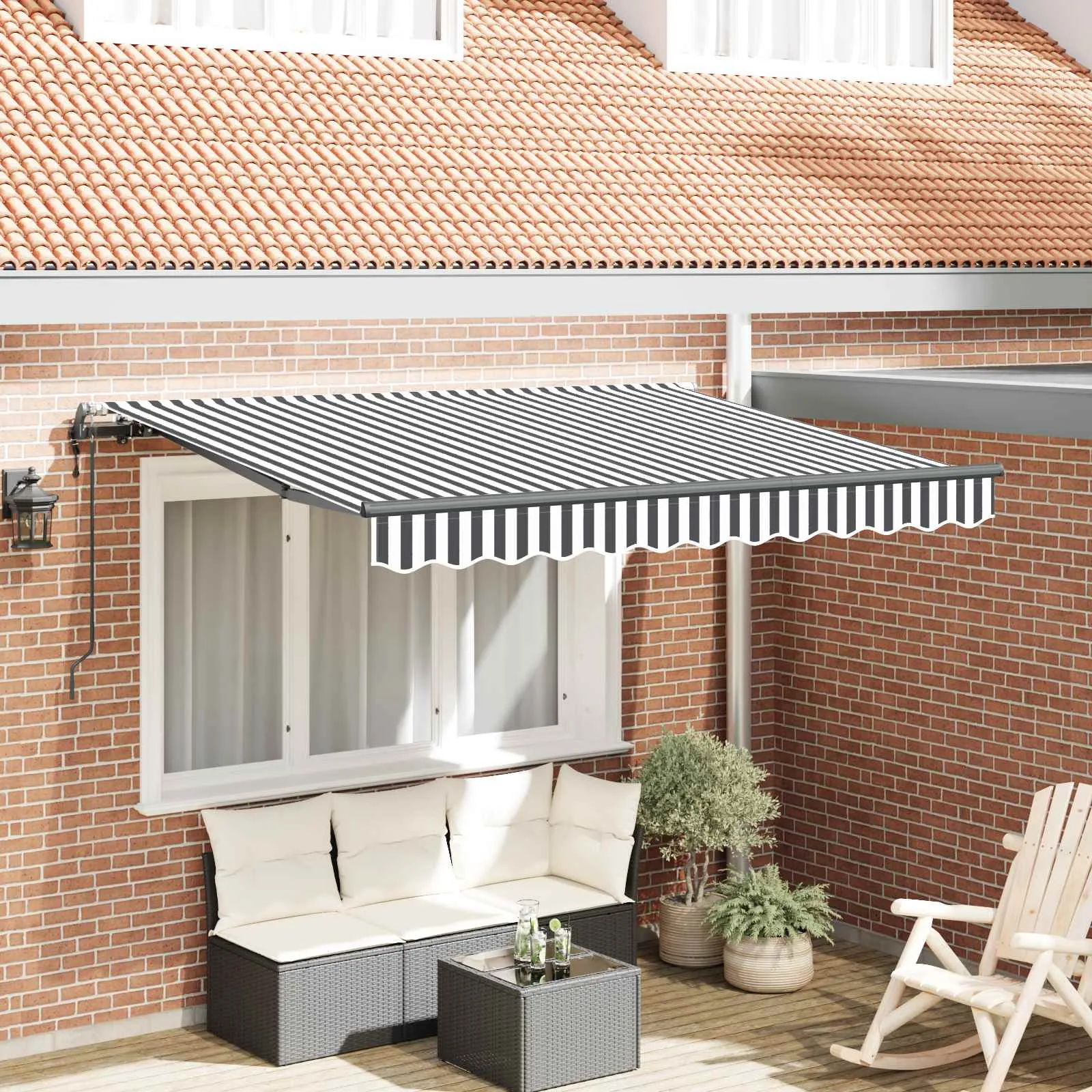 vidaXL Povlačivi tende Antracit 350 x 200 cm tkanina - Venlo