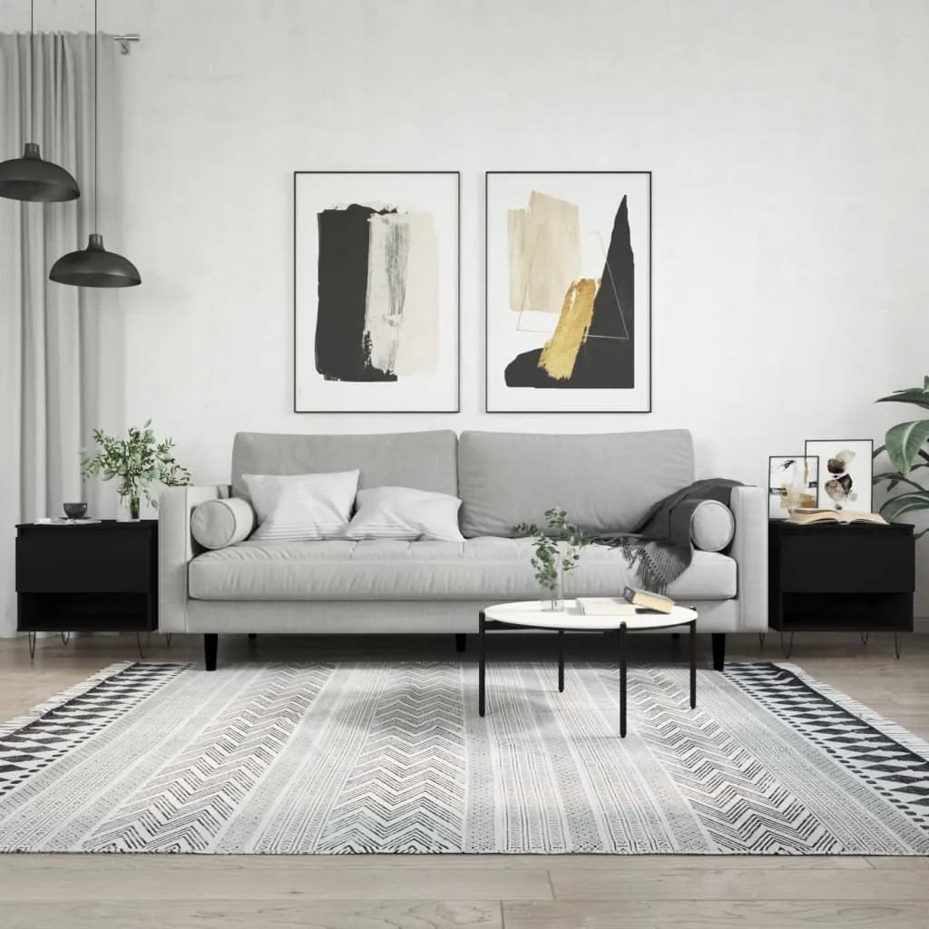 vidaXL Stolići za kavu 2 kom crni 50x46x50 cm od konstruiranog drva - Venlo