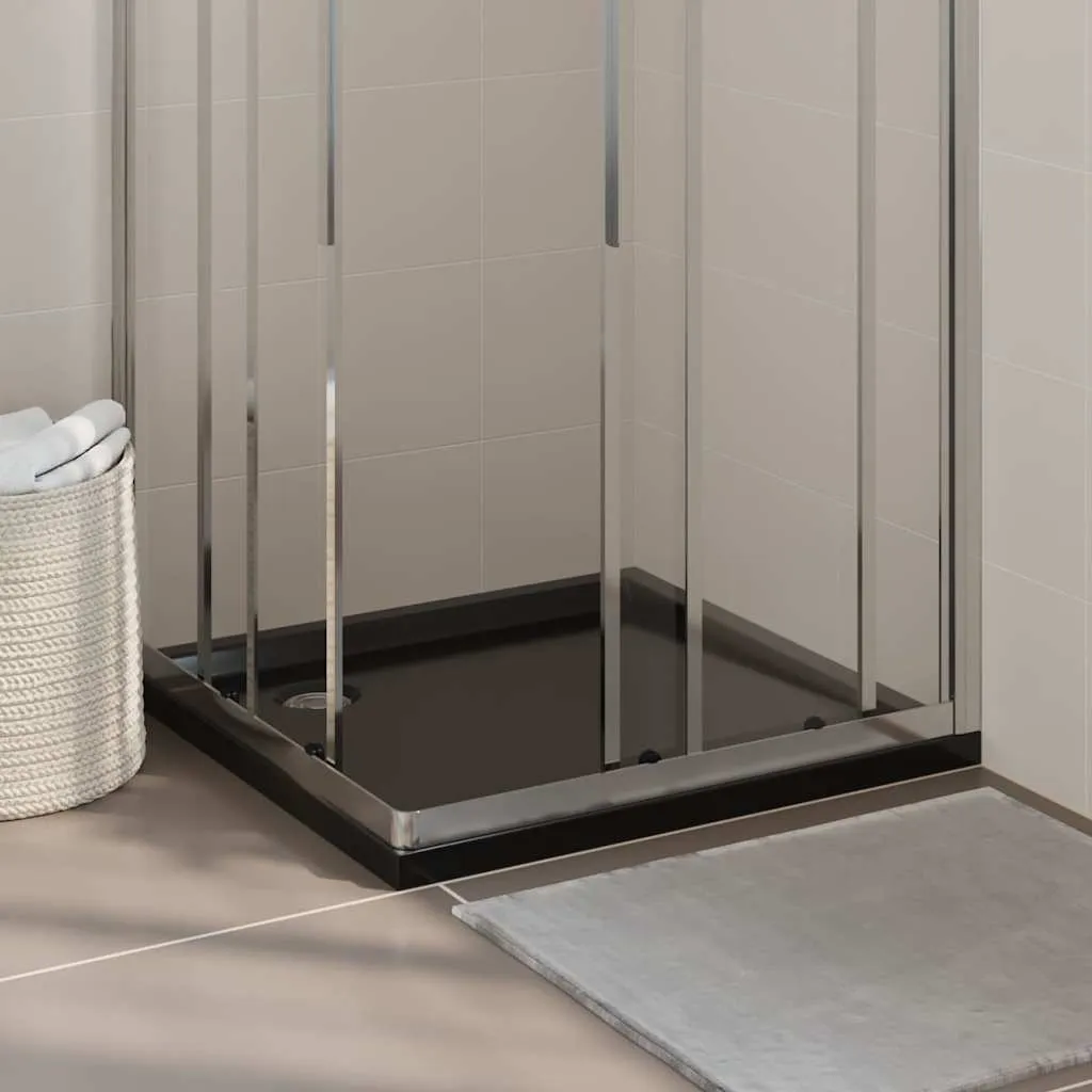 vidaXL Četvrtasta tuš-kada ABS crna 80 x 80 cm - Venlo