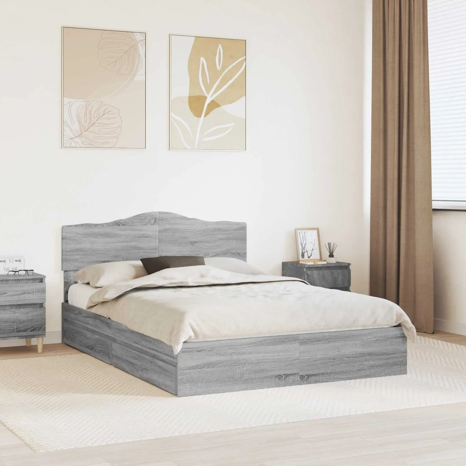 vidaXL Krevet s od storage Siva Sonoma 160 x 200 cm Konstruirano drvo - Venlo