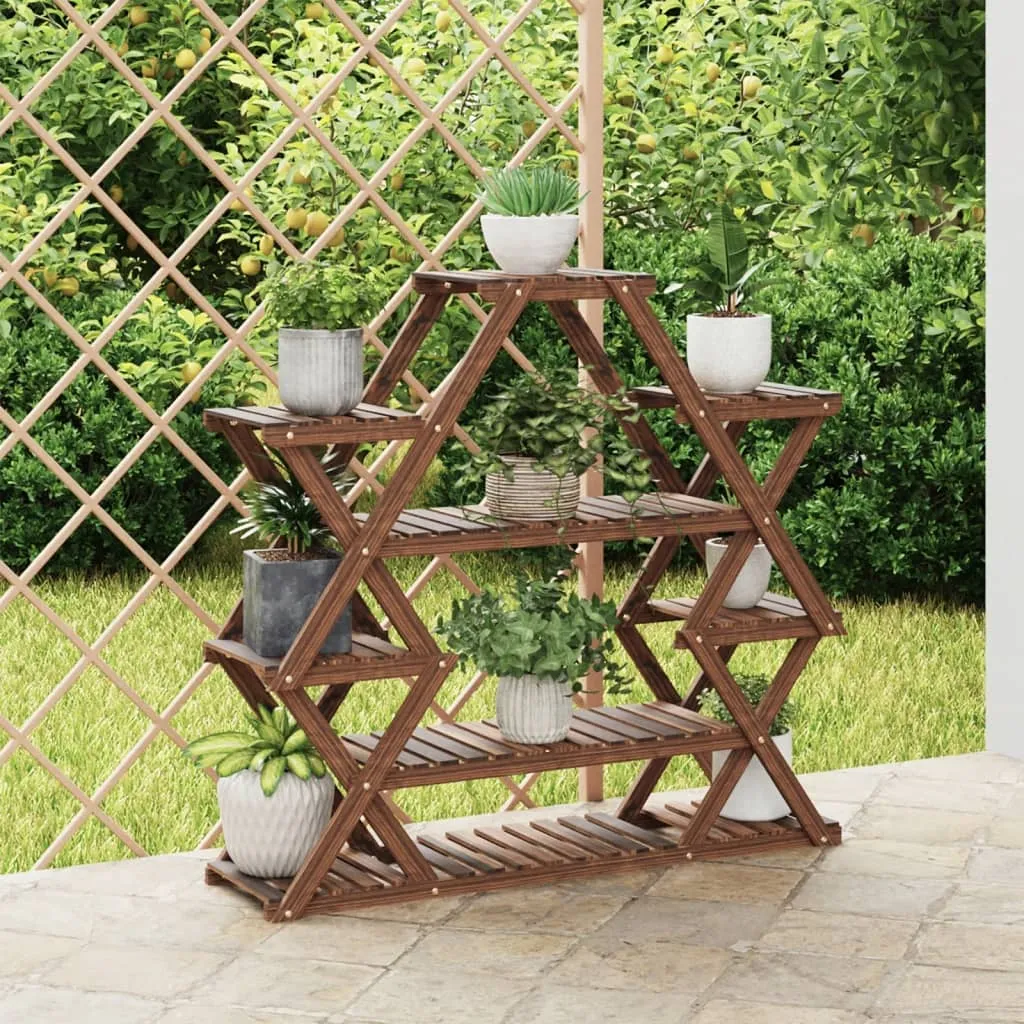 vidaXL Stalak za cvijeće 110 x 25 x 105 cm od masivne jelovine - Venlo