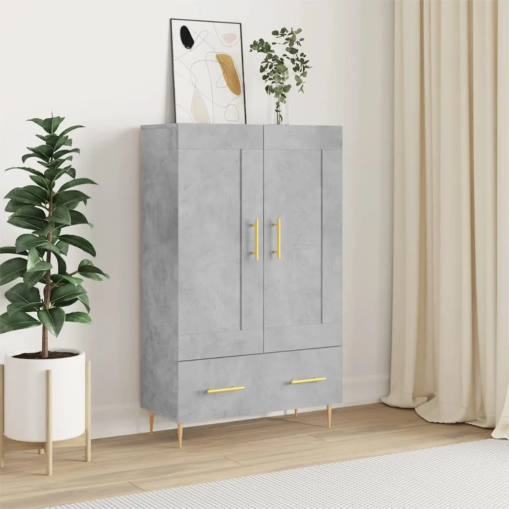 vidaXL Visoka komoda boja betona 69,5 x 31 x 115 cm konstruirano drvo - Venlo