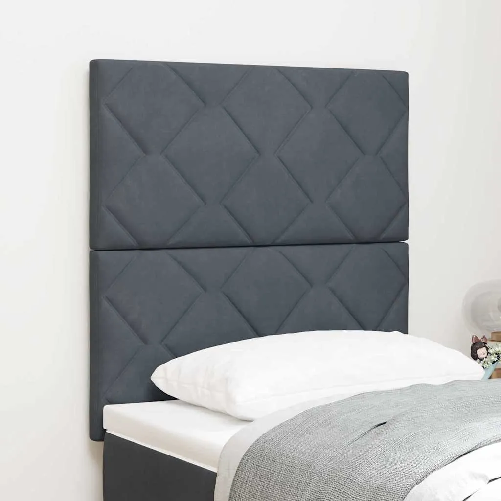 vidaXL LED glava kreveta Tamno siva 80 cm Baršun - Venlo