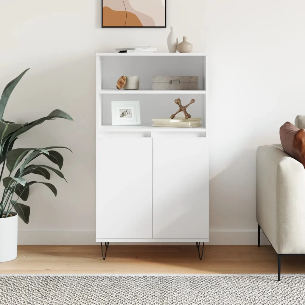 vidaXL Visoka komoda bijela 60x36x110 cm od konstruiranog drva - Venlo